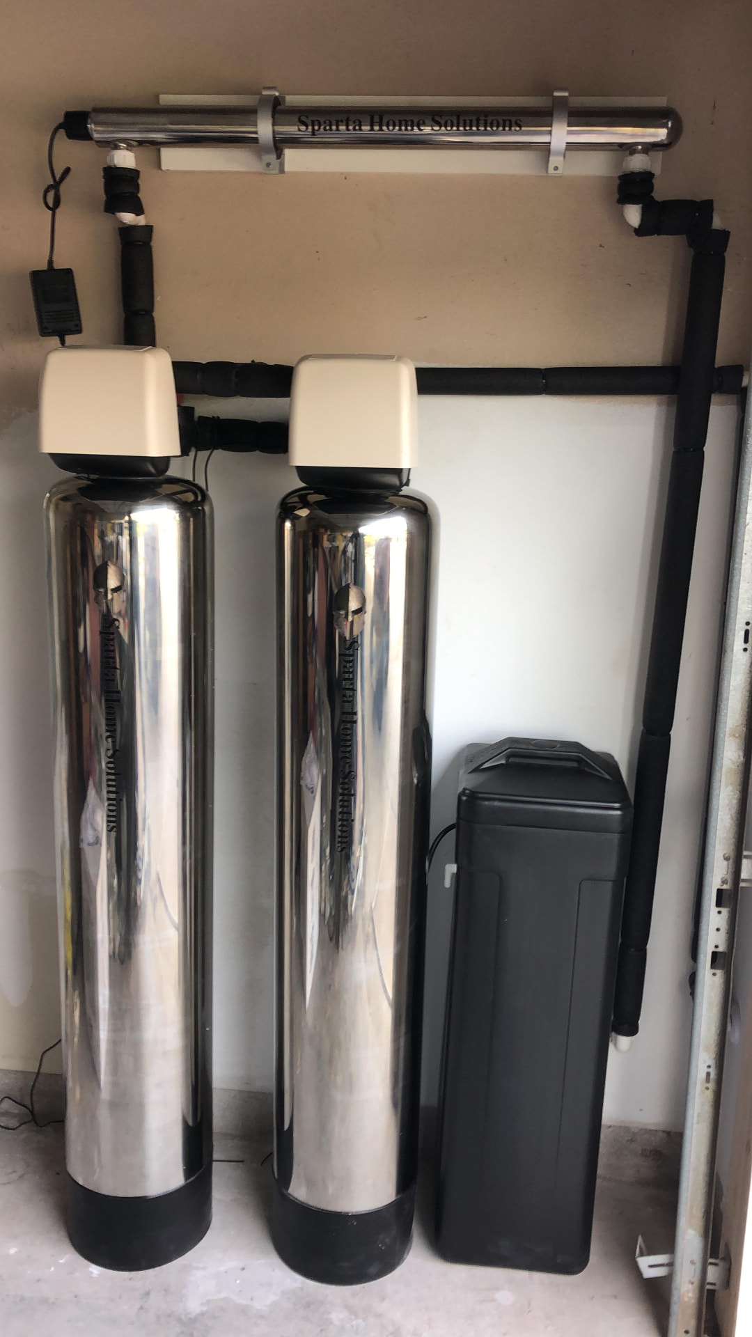 Installed Sparta Home Solutions water filtration and softener system
