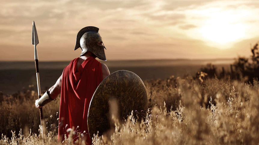 Spartan overlooking the horizon
